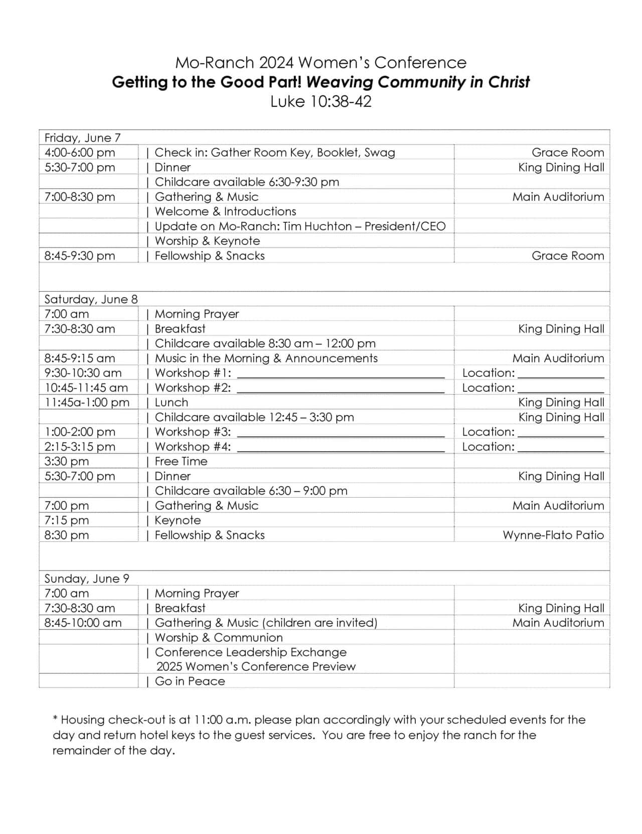 Women's Conference • Presbyterian MoRanch Assembly